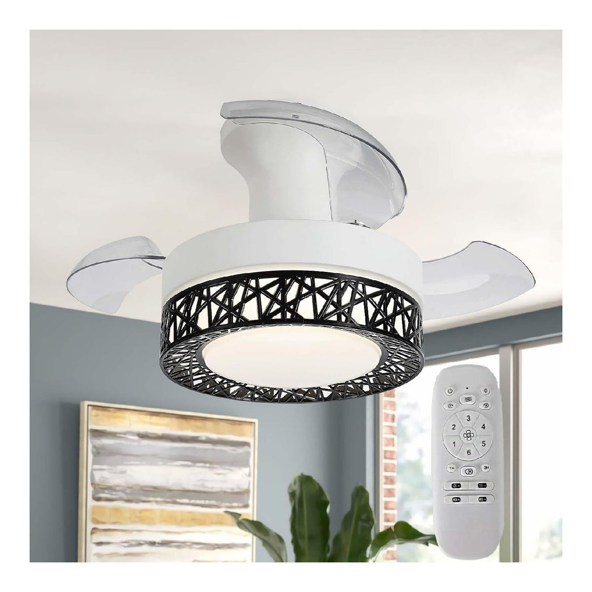 Eclairage Blanc et Ambre contemporain en version lustre ZY-1659