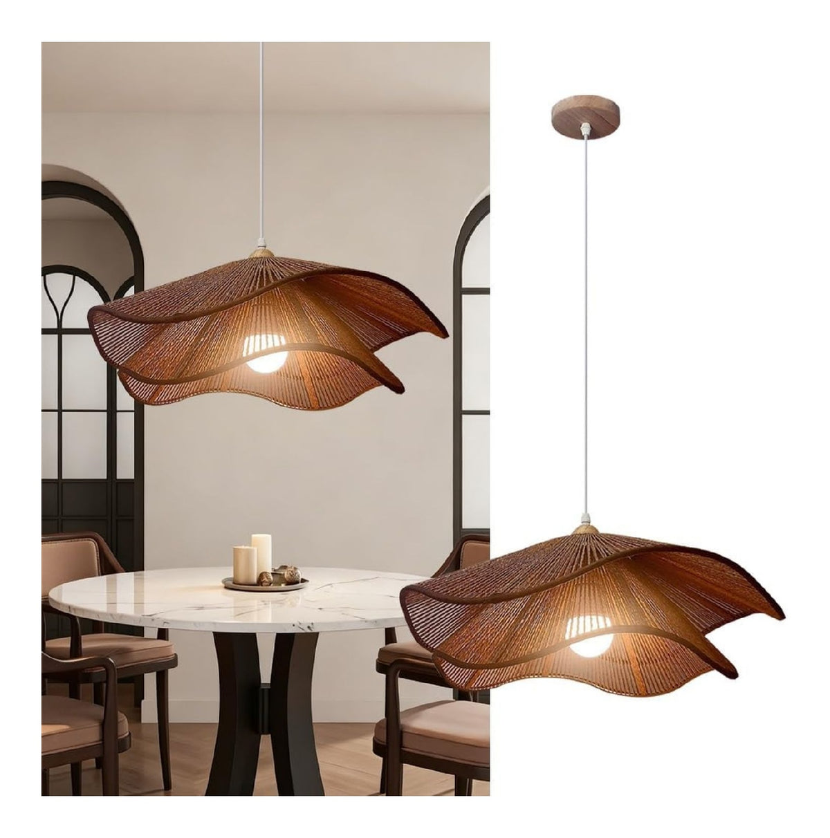 Solution lumineuse Blanc et Ambre au dessin sobre en format suspension