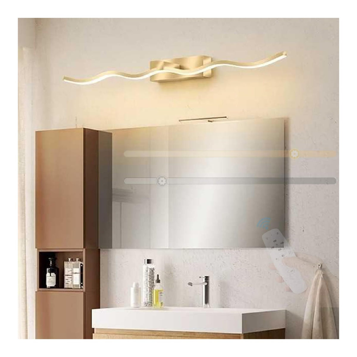 Solution lumineuse Blanc et Dore au dessin sobre en format applique murale 3000K