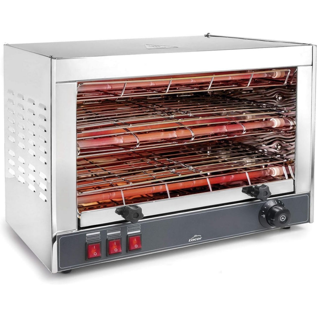 Lacor Gril electrique 3000 W Gris Acier inoxydable Double zone