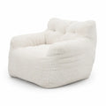 Fauteuil en tissu boucl¨¦ blanc
