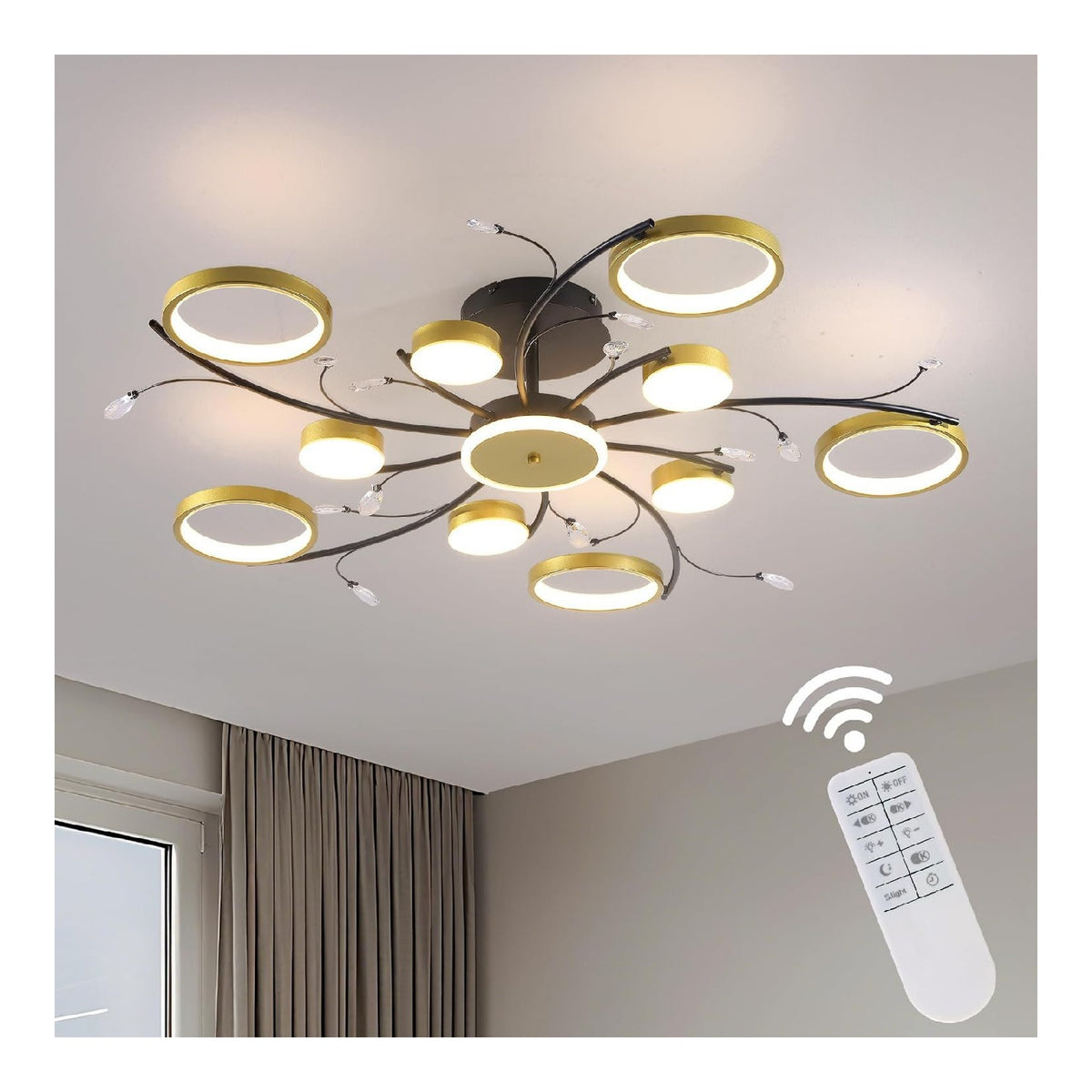 Lustre decoratif Blanc et Ambre avec diffusion lumineuse harmonieuse 3000 K