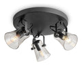 Spot de plafond Noir et Ambre au style moderne avec conception fonctionnelle E14