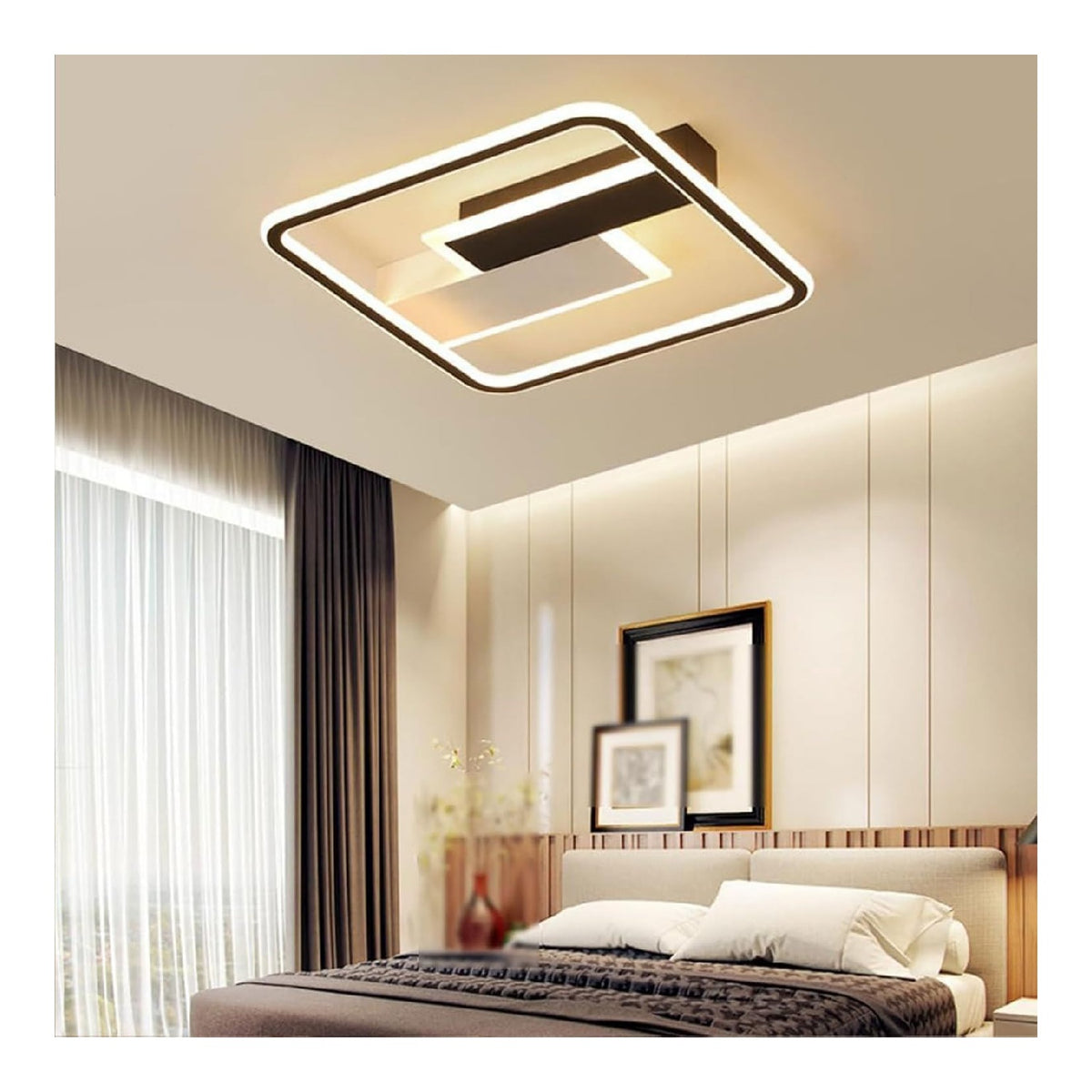 Plafonnier decoratif Noir et Blanc avec diffusion lumineuse harmonieuse 3000K TG-2635