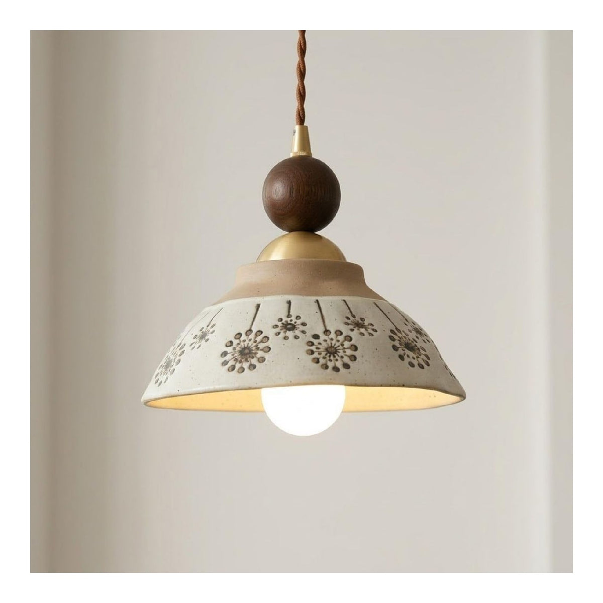 Suspension Beige et Marron au style moderne avec conception fonctionnelle E27