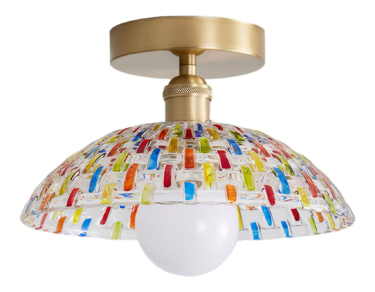 Plafonnier decoratif Dore et Ambre avec diffusion lumineuse harmonieuse 60W E27