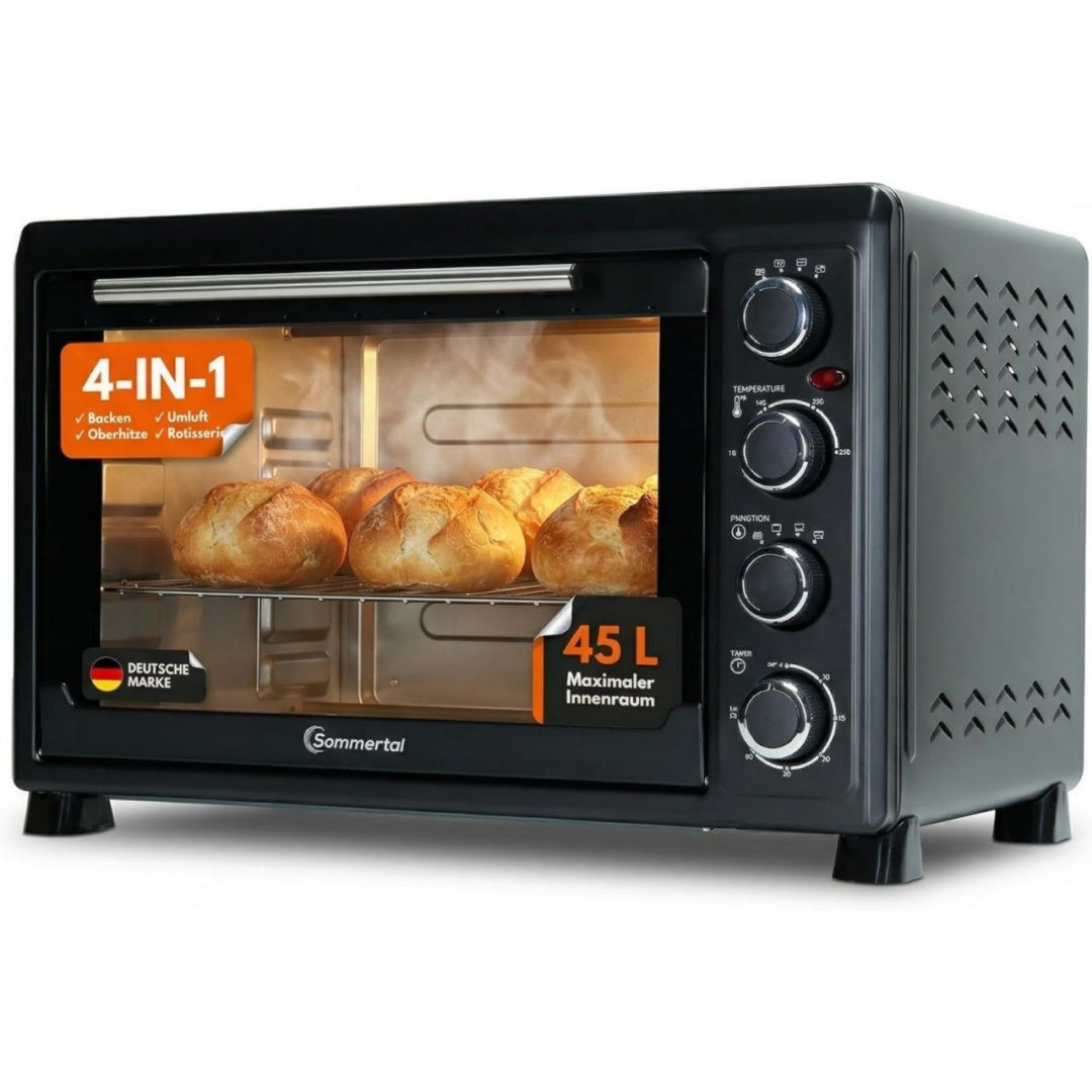 Sommertal Four electrique 45 L 2000 W Acier inoxydable Double zone