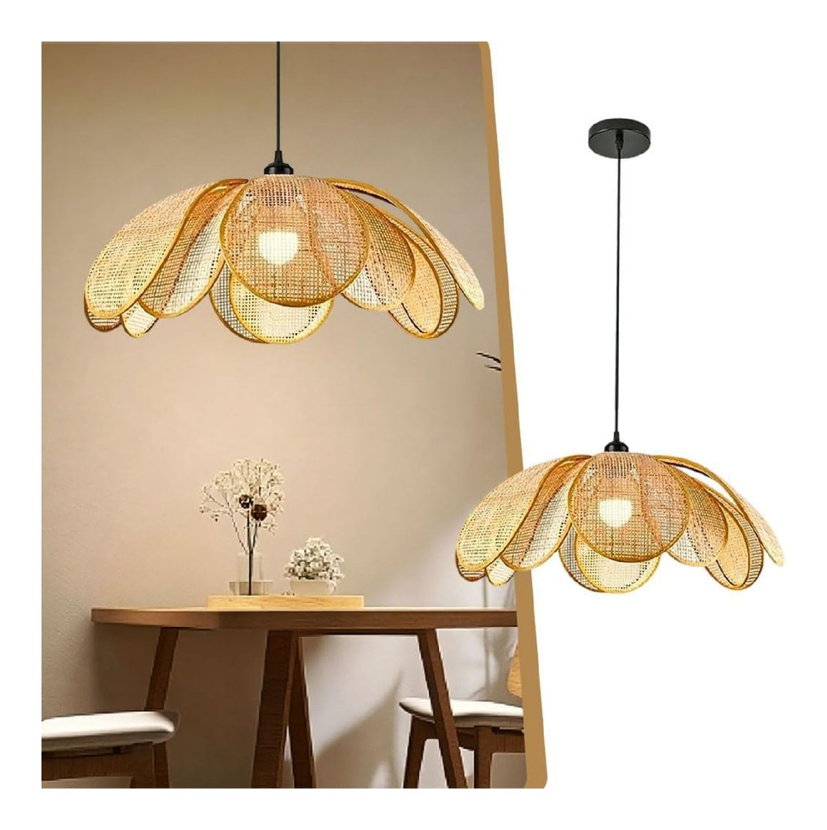 Suspension Noir et Ambre au style moderne avec conception fonctionnelle E27 FK-8103