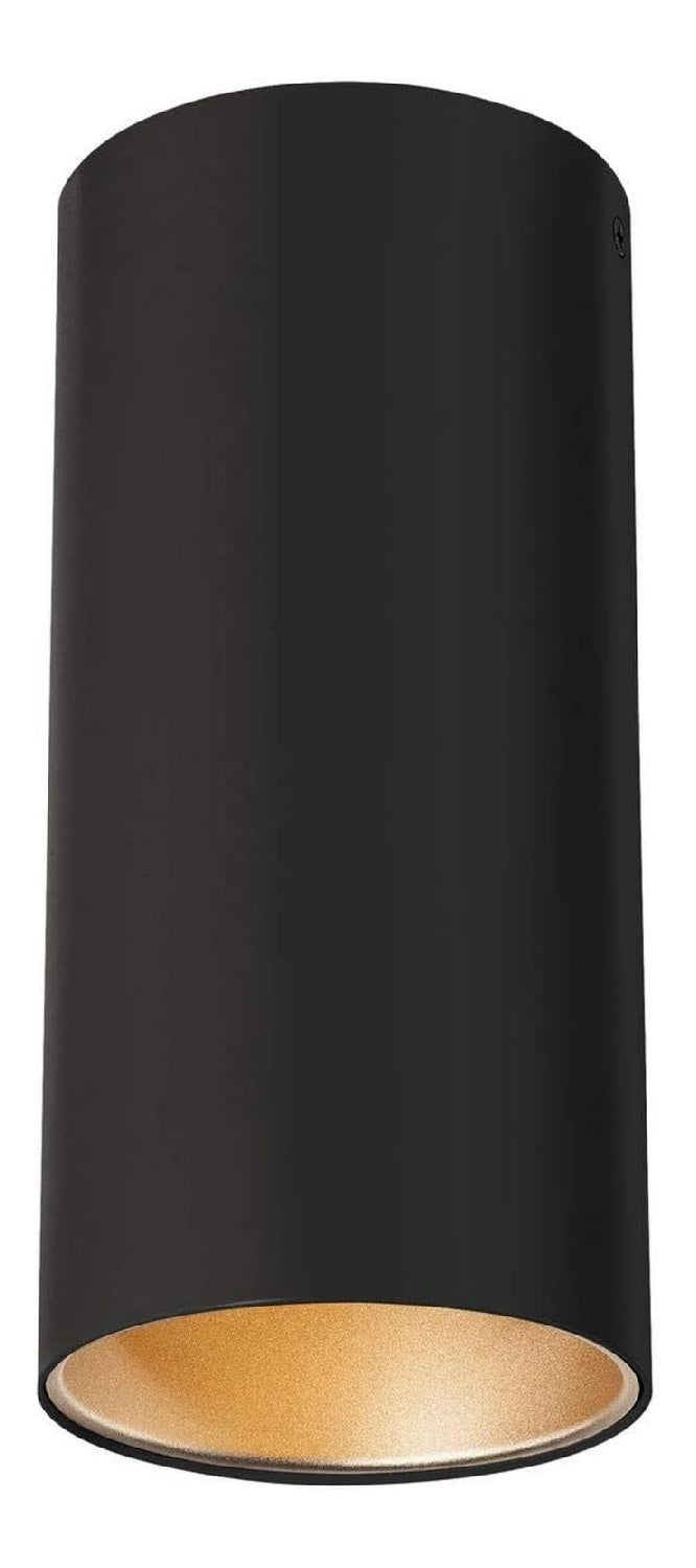 Spot de plafond Noir et Ambre aux lignes epurees avec eclairage confortable 11 W 3000 K