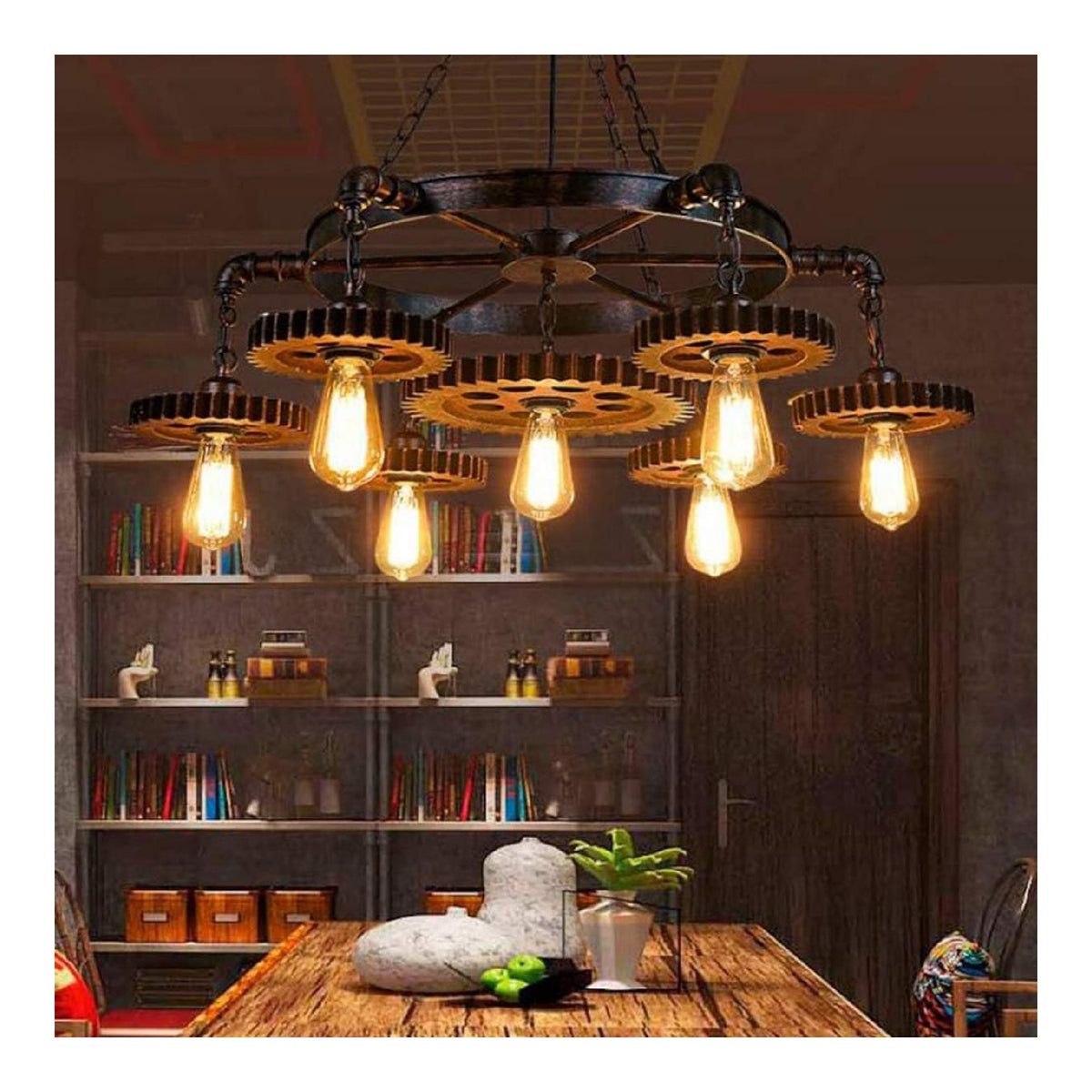 Suspension Blanc et Ambre a presence elegante et lumiere agreable