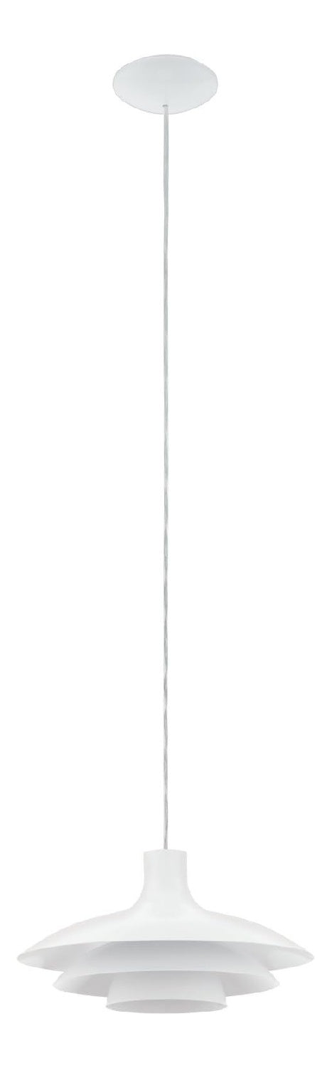 Luminaire Blanc et Rouge a silhouette graphique de type suspension E27