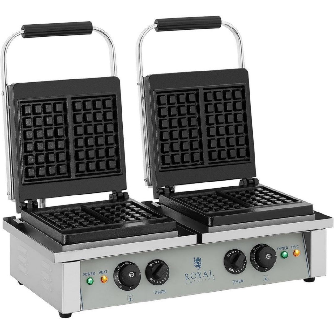 Royal Catering Machines a gaufres et croques 2 W Acier inoxydable Programmable Revetement antiadhesif