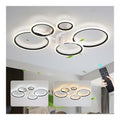 Luminaire Noir et Ambre a silhouette graphique de type lustre 6000K