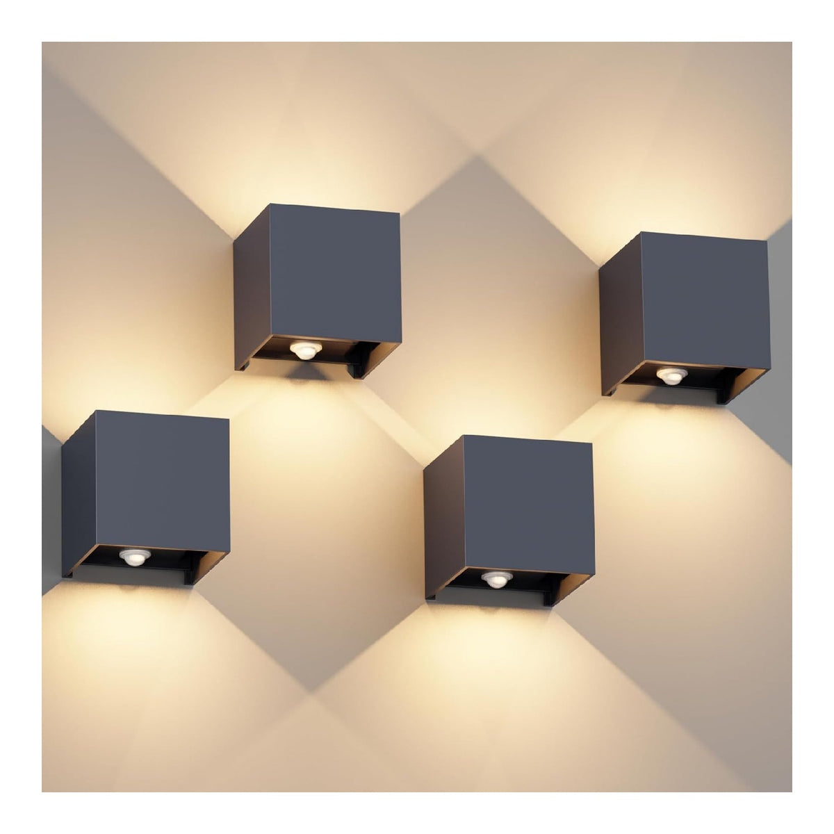 Eclairage Blanc et Vert contemporain en version applique murale 12W IP65 3000K