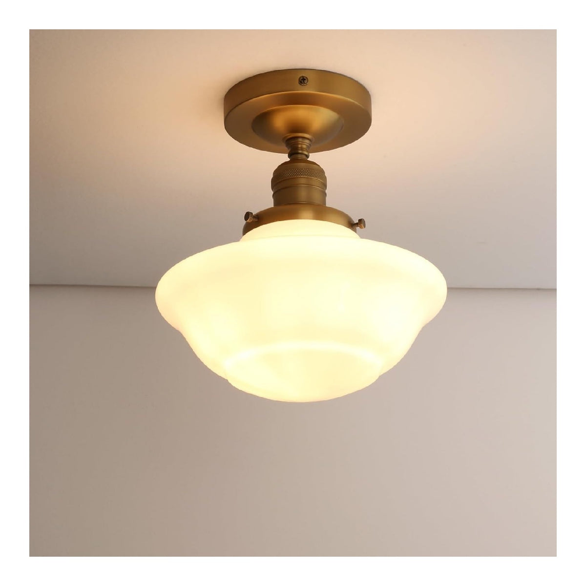 Luminaire Blanc et Ambre a silhouette graphique de type plafonnier 40W E27