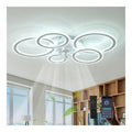 Lustre Blanc et Dore aux lignes epurees avec eclairage confortable 3000 K