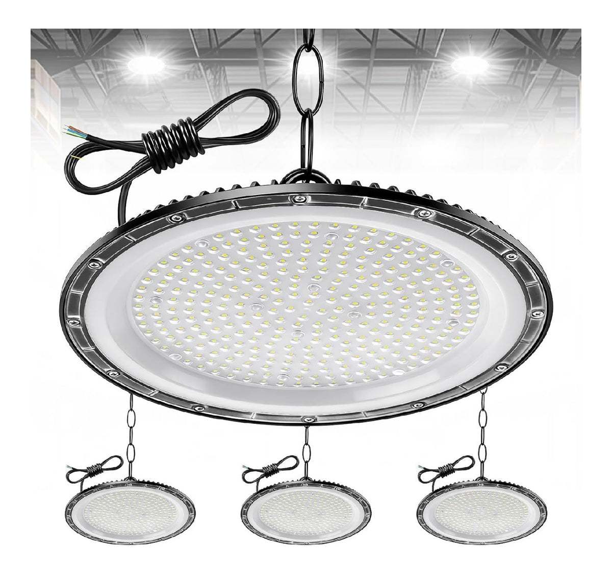 Spot de plafond Blanc et Rouge aux lignes epurees avec eclairage confortable 500W IP65 6500K