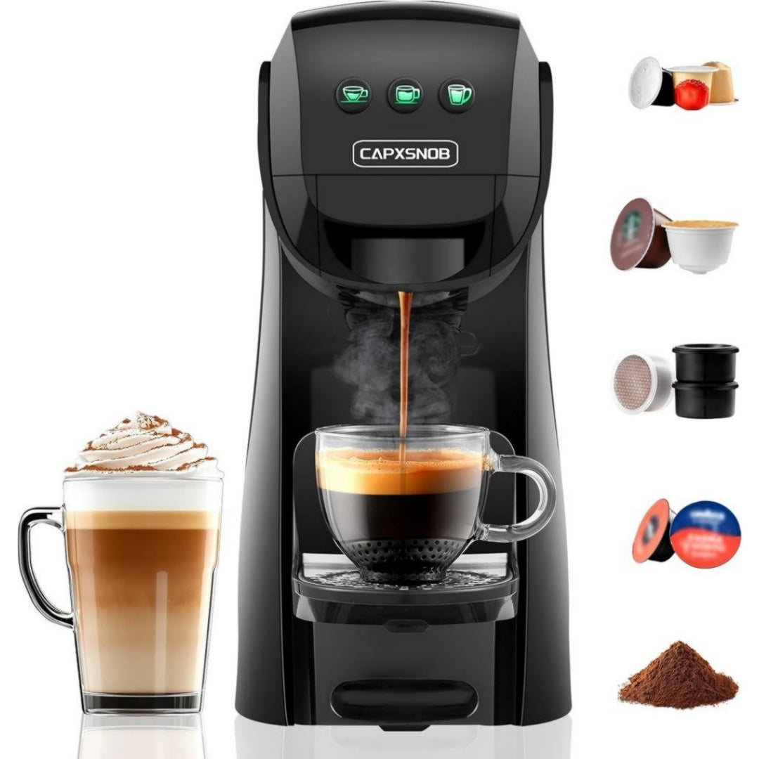 Capxsnob Machine a cafe a dosettes 0.8 L Vert Econome en energie