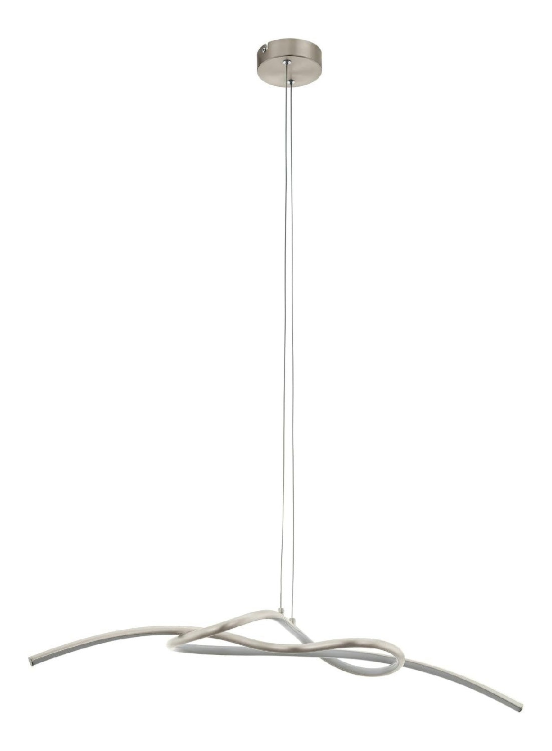 Luminaire Blanc a silhouette graphique de type suspension