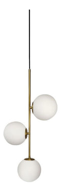 Suspension Blanc et Dore au style moderne avec conception fonctionnelle E14