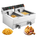 Vevor Friteuse electrique 11 L 3000 W Blanc Acier inoxydable