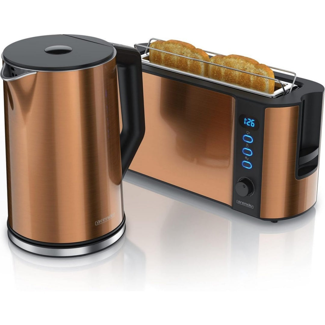 Set bouilloire et grille-pain Arendo 1.5 L 2000 W Acier inoxydable