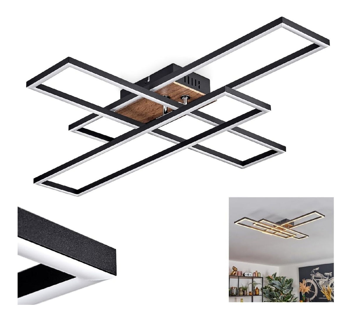 Solution lumineuse Noir et Blanc au dessin sobre en format plafonnier 40W IP20 3000K