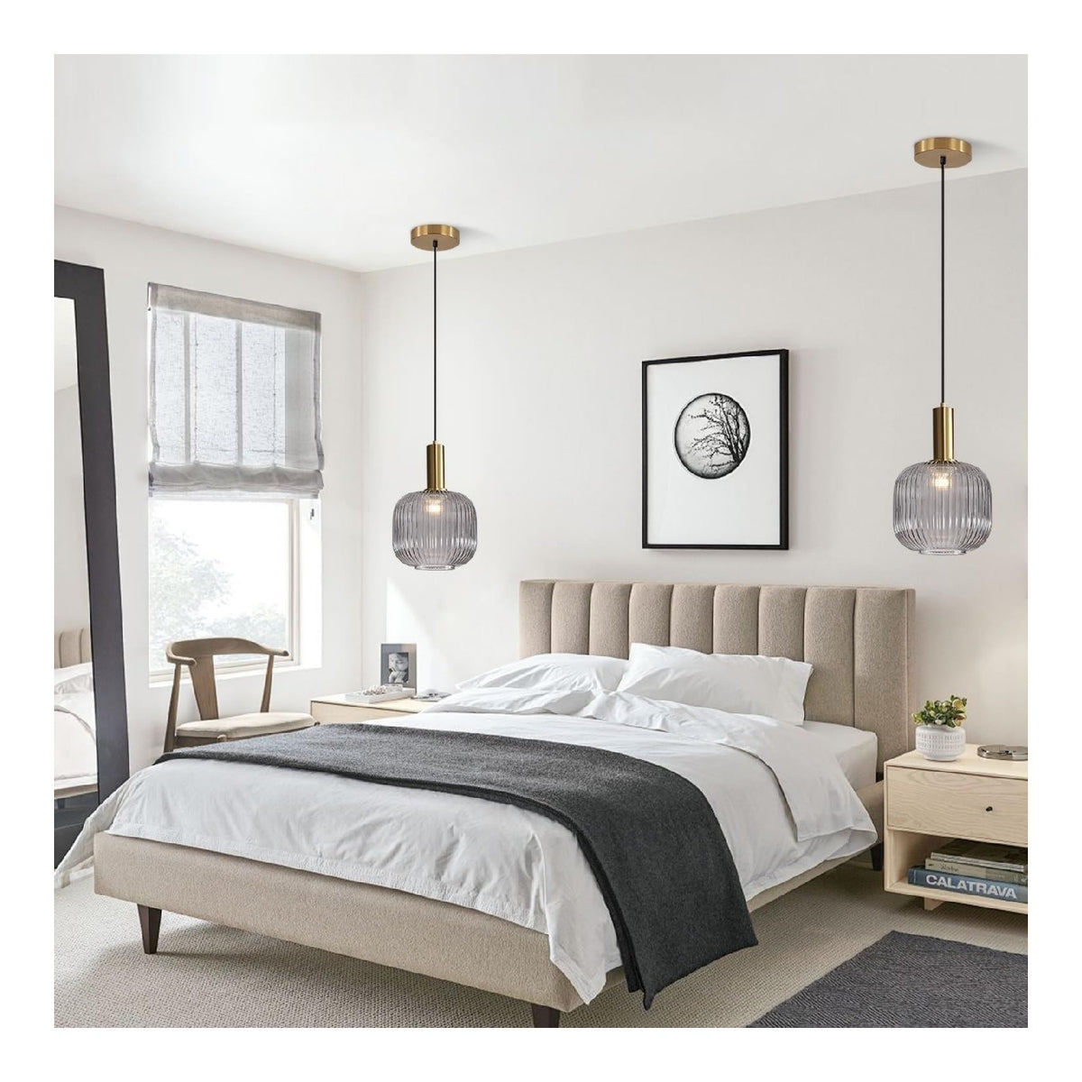 Suspension Dore et Ambre au style moderne avec conception fonctionnelle E27