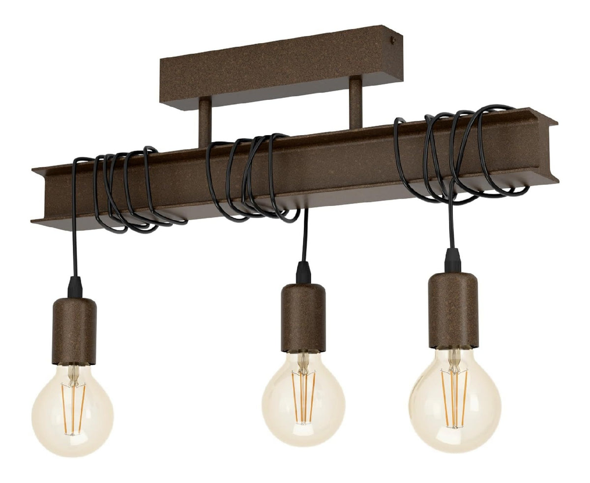 Luminaire Ambre et Marron a silhouette graphique de type plafonnier E27