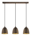 Solution lumineuse Dore et Marron au dessin sobre en format suspension 60 W E27
