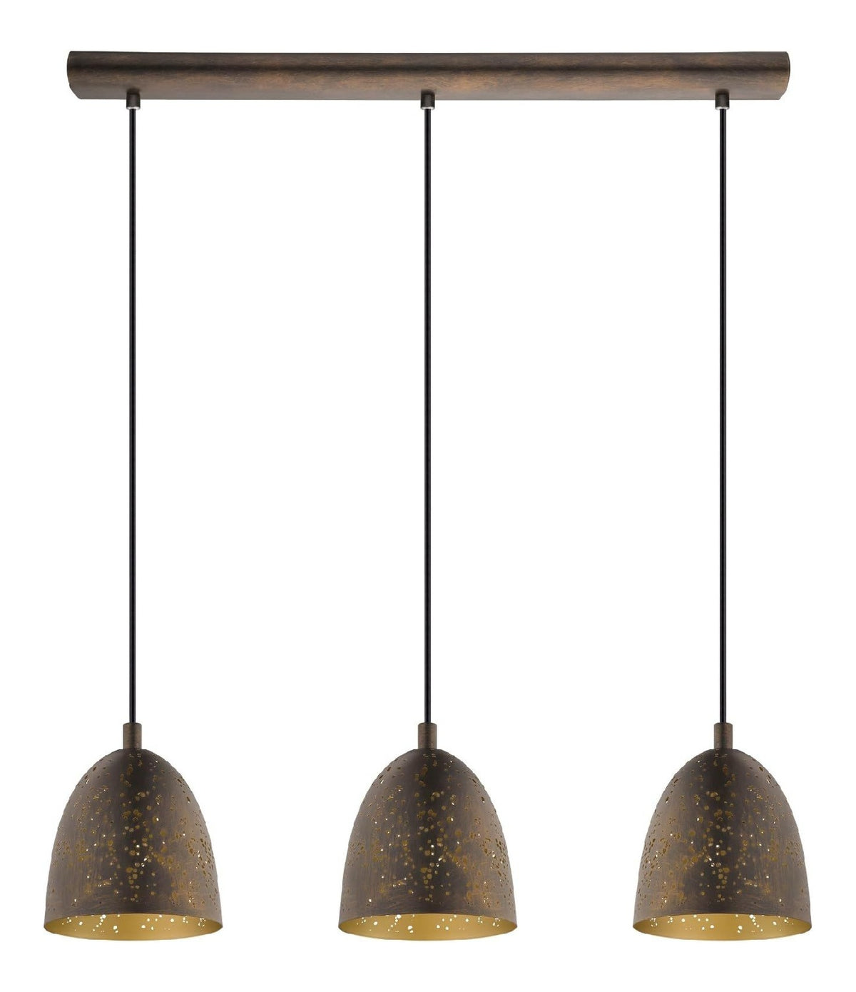 Solution lumineuse Dore et Marron au dessin sobre en format suspension 60 W E27