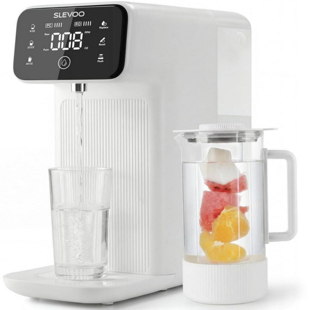 Slevoo Purificateurs d'eau 4 L Argente Compact Filtre integre
