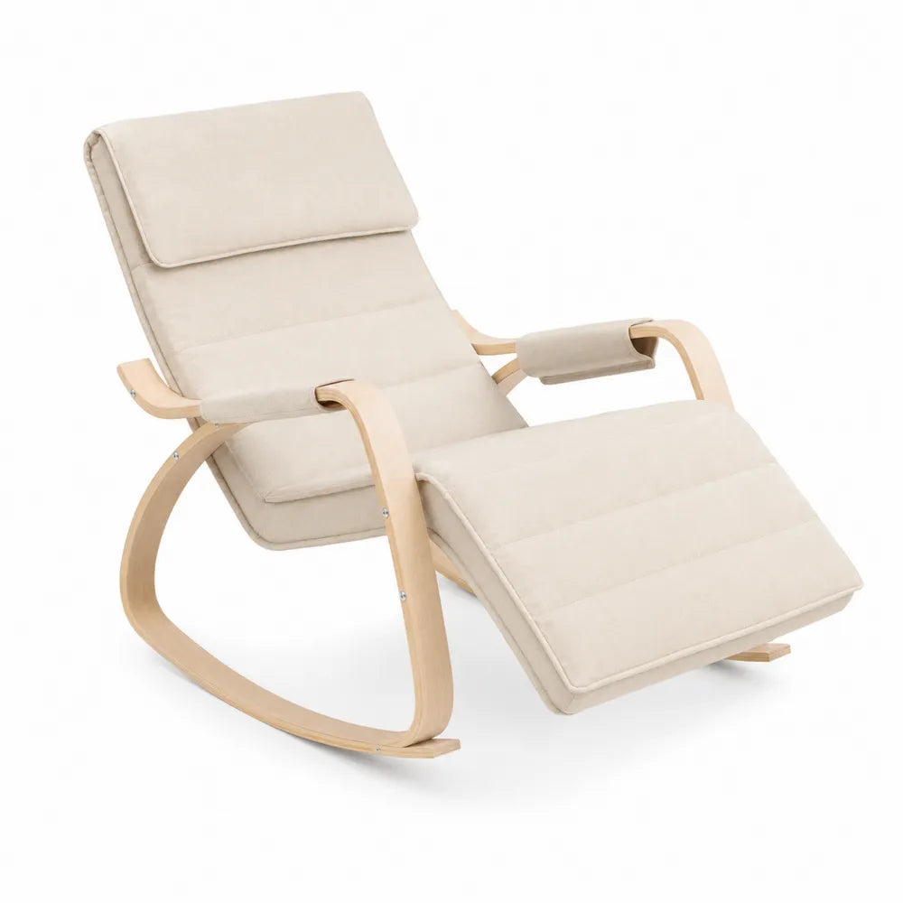 Chaise longue ¨¤ bascule en bois de bouleau avec rev¨ºtement en polyester