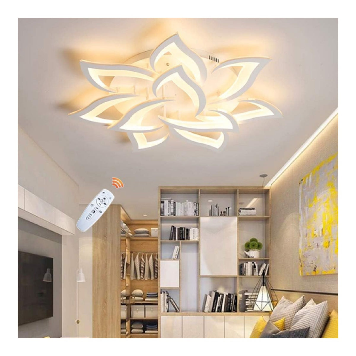 Lustre Blanc et Ambre au style moderne avec conception fonctionnelle 24W 3000K