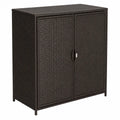 Armoire en osier synth¨¦tique avec structure en acier 110x50x90