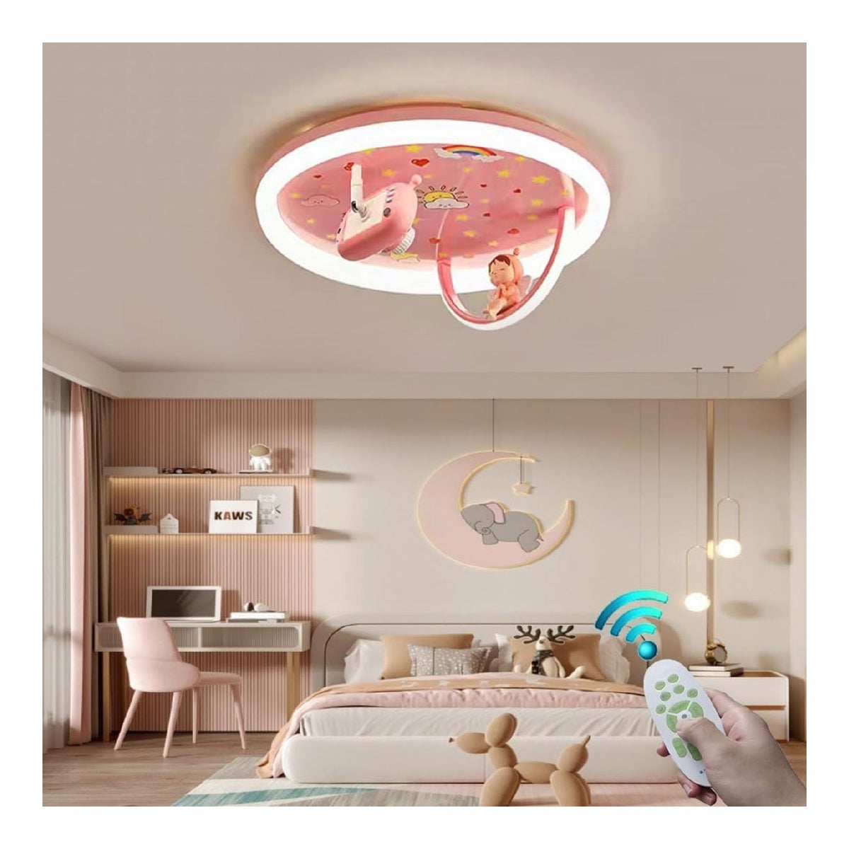 Luminaire Blanc et Ambre a silhouette graphique de type lustre 3000 K 3B-3859