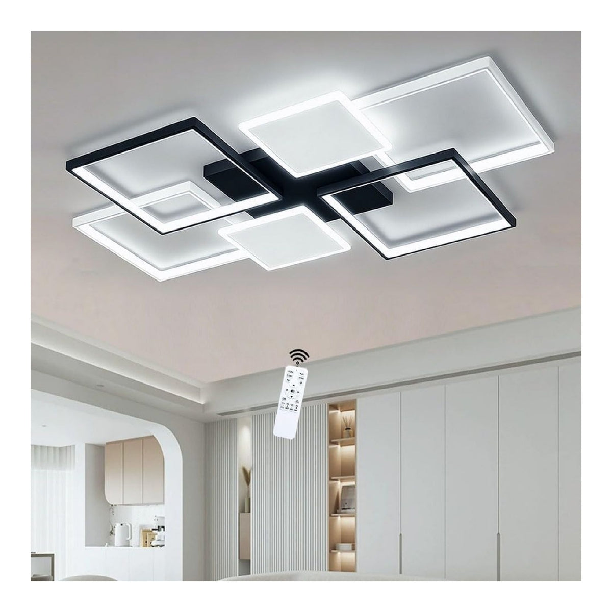 Solution lumineuse Noir et Blanc au dessin sobre en format plafonnier 95W IP20 3000K