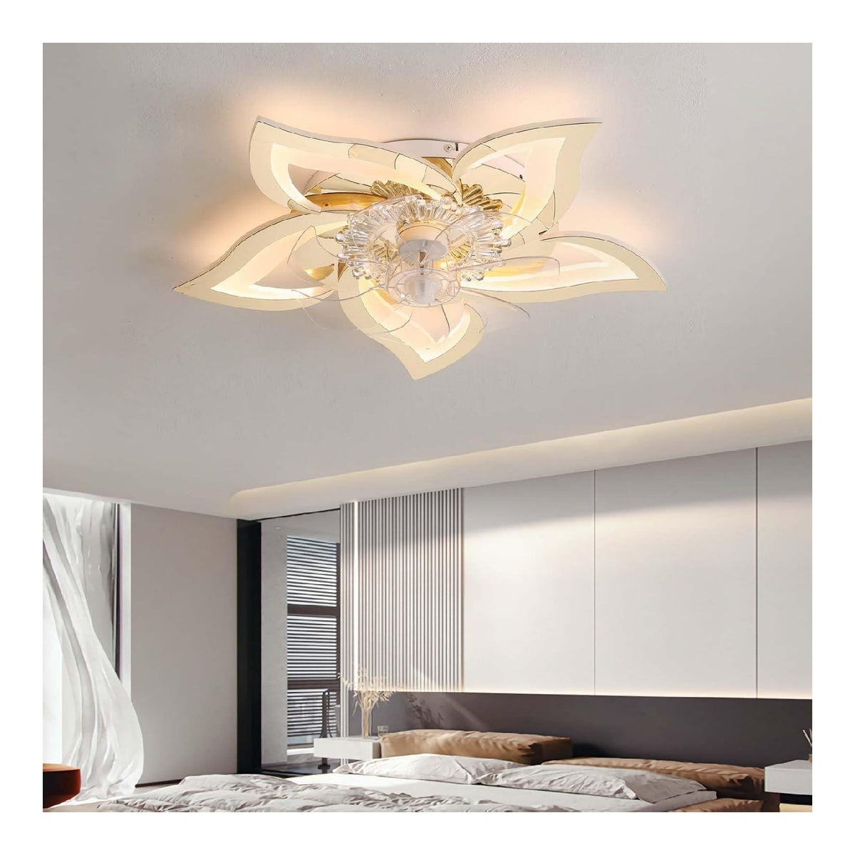 Eclairage Dore et Ambre contemporain en version lustre 6000K