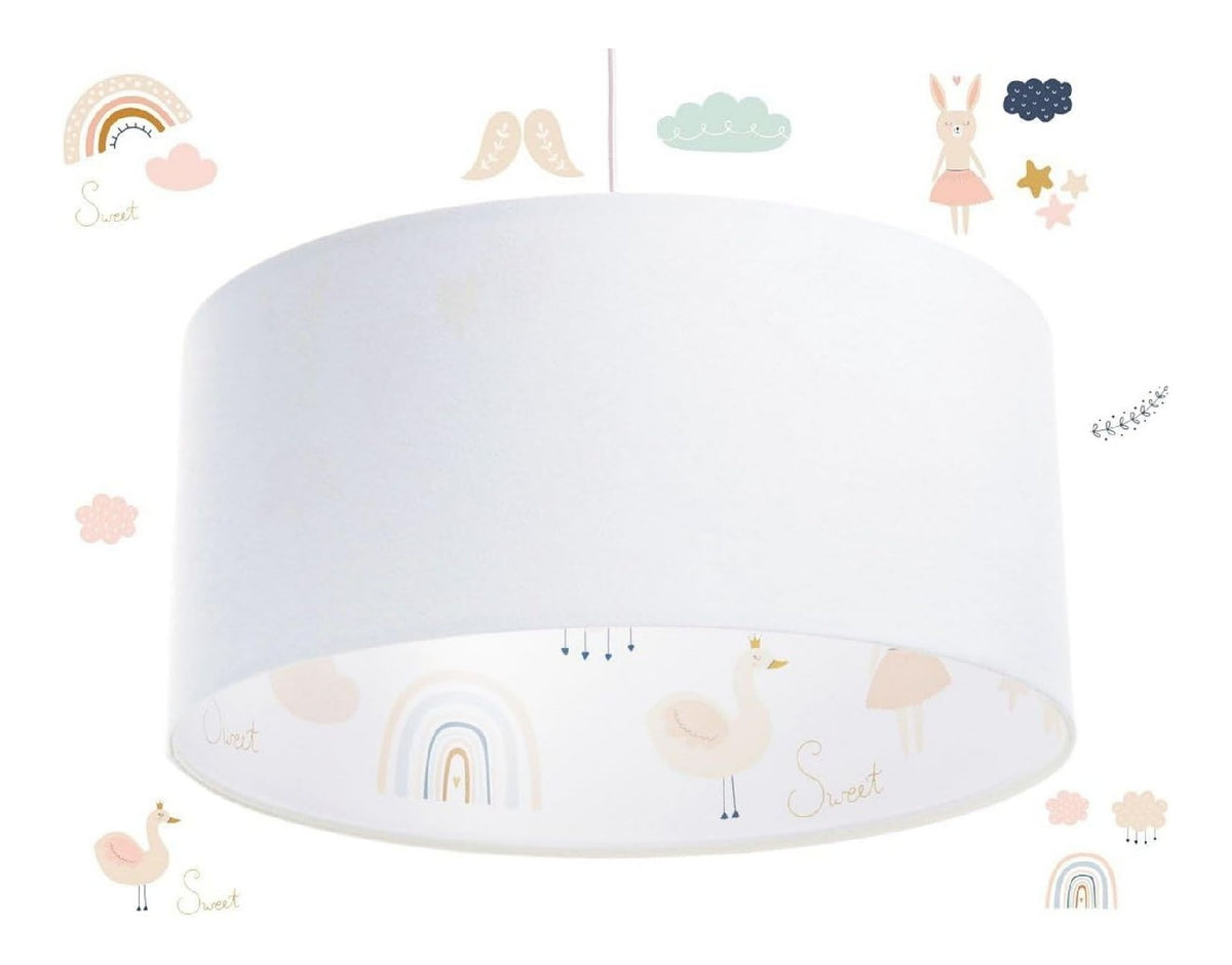 Suspension Blanc et Rouge a presence elegante et lumiere agreable 60 W IP20